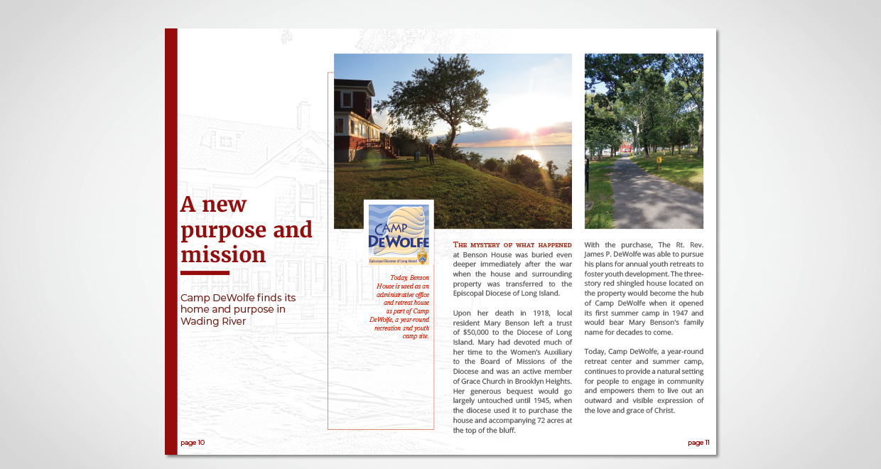 Camp DeWolfe's Benson House Brochure