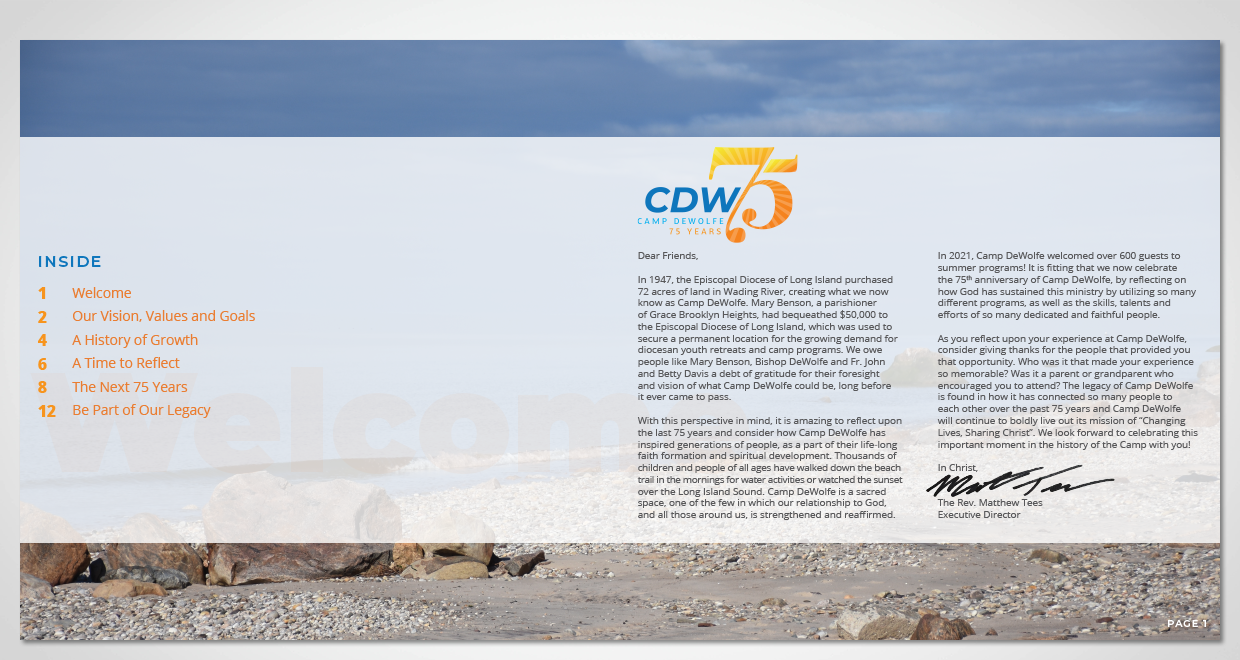 Camp DeWolfe 75th Anniversary Brochure