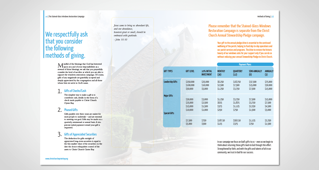 Christ Church Oyster Bay Capital Campaign Brochure