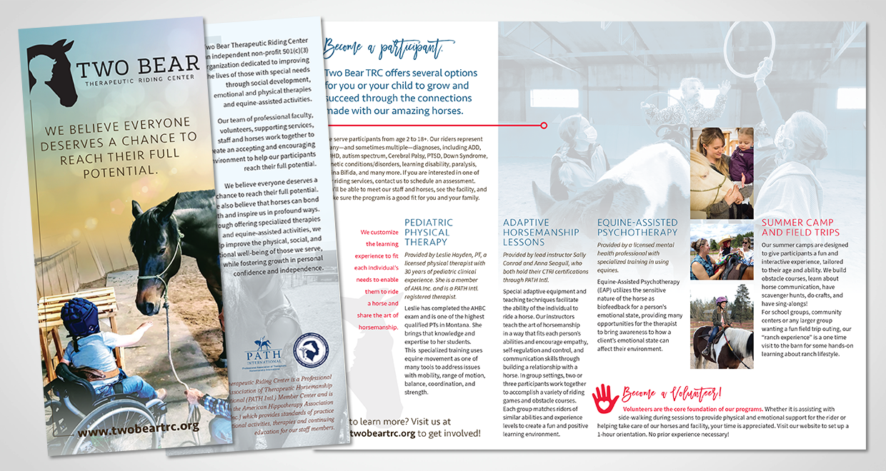 Two Bear Therapeutic Riding Center Identity Brochure