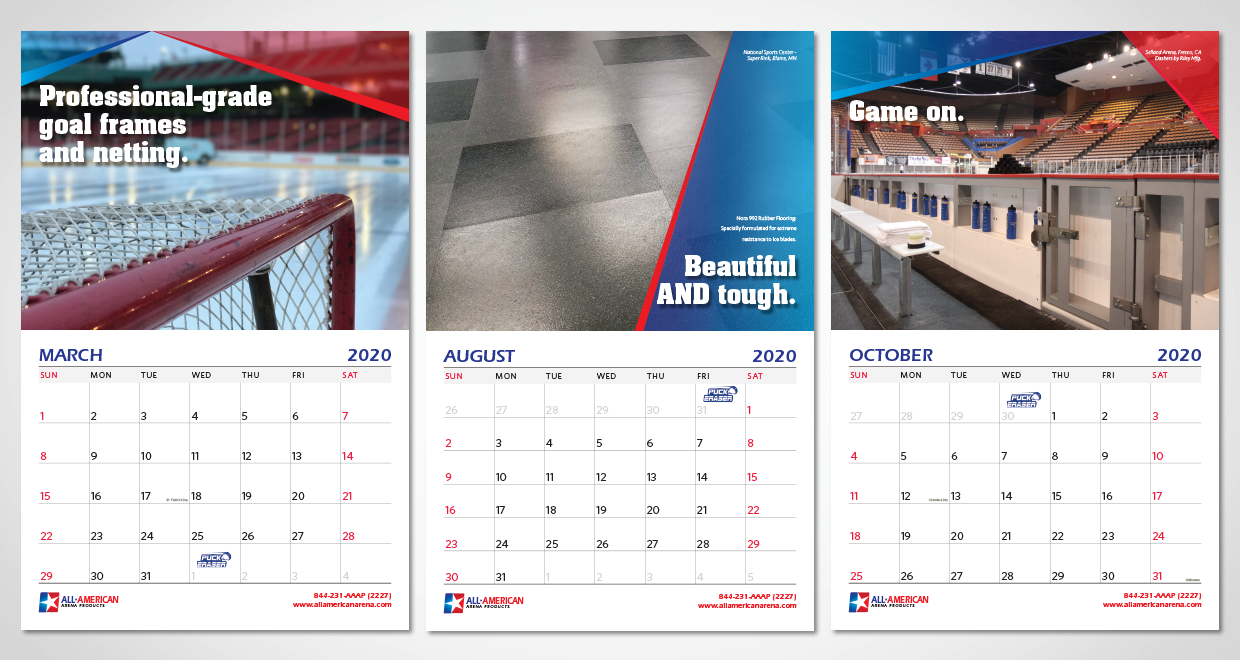 All-American Arena Products Wall Calendar
