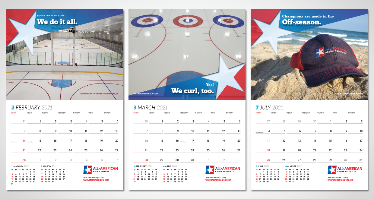 All-American Arena Products Wall Calendar