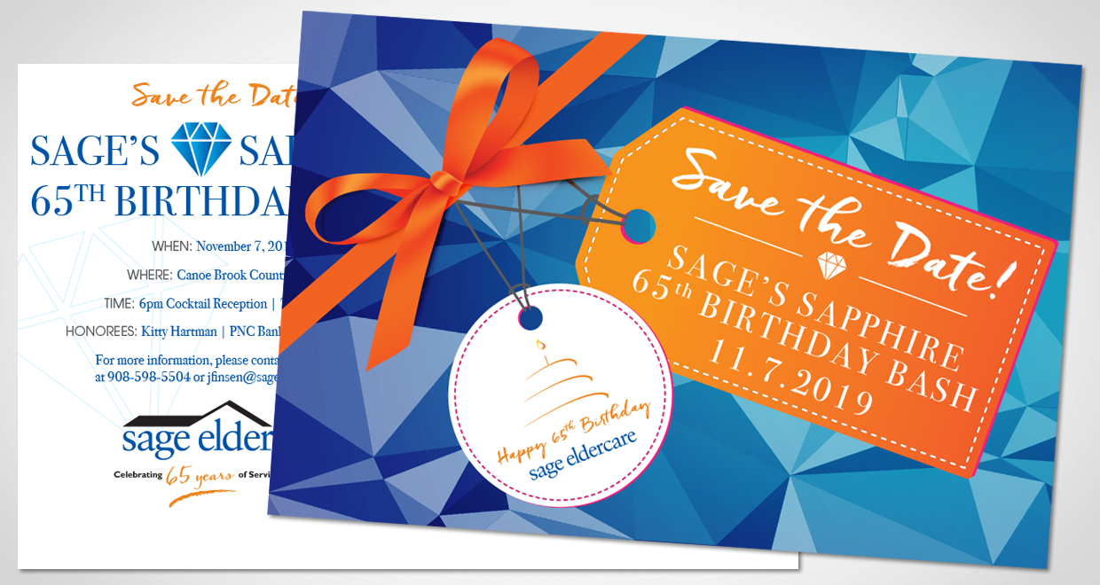 SAGE Eldercare 65th Birthday Invitation