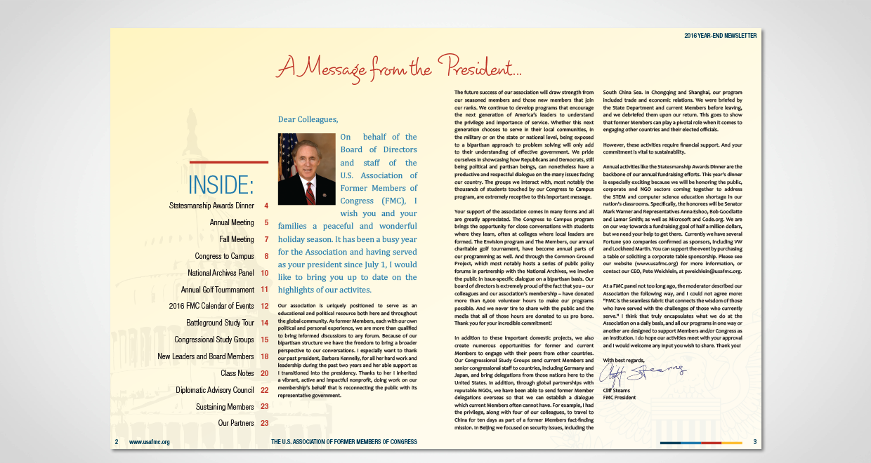 Former Members of Congress Year-end Report